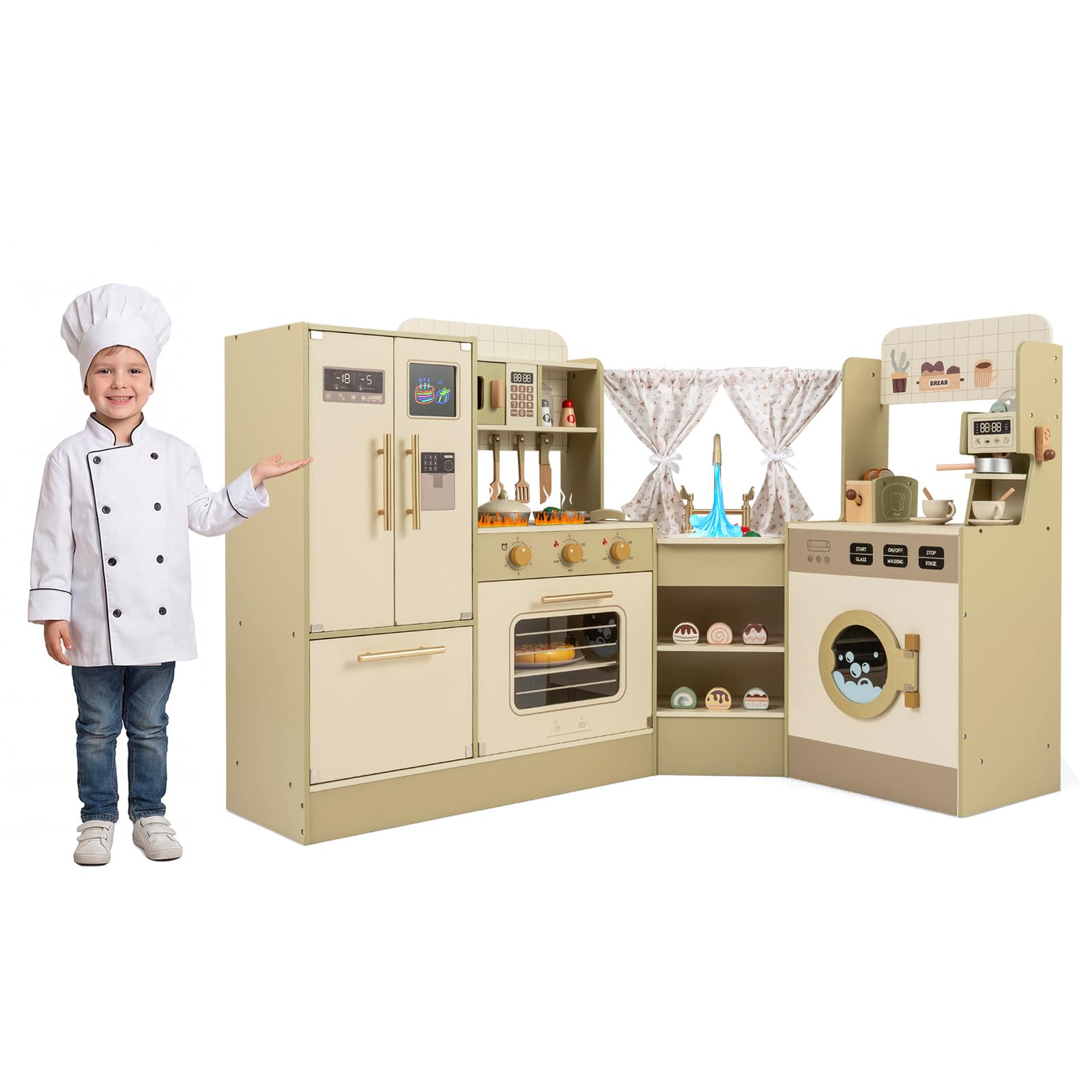 Wooden Corner Play Kitchen