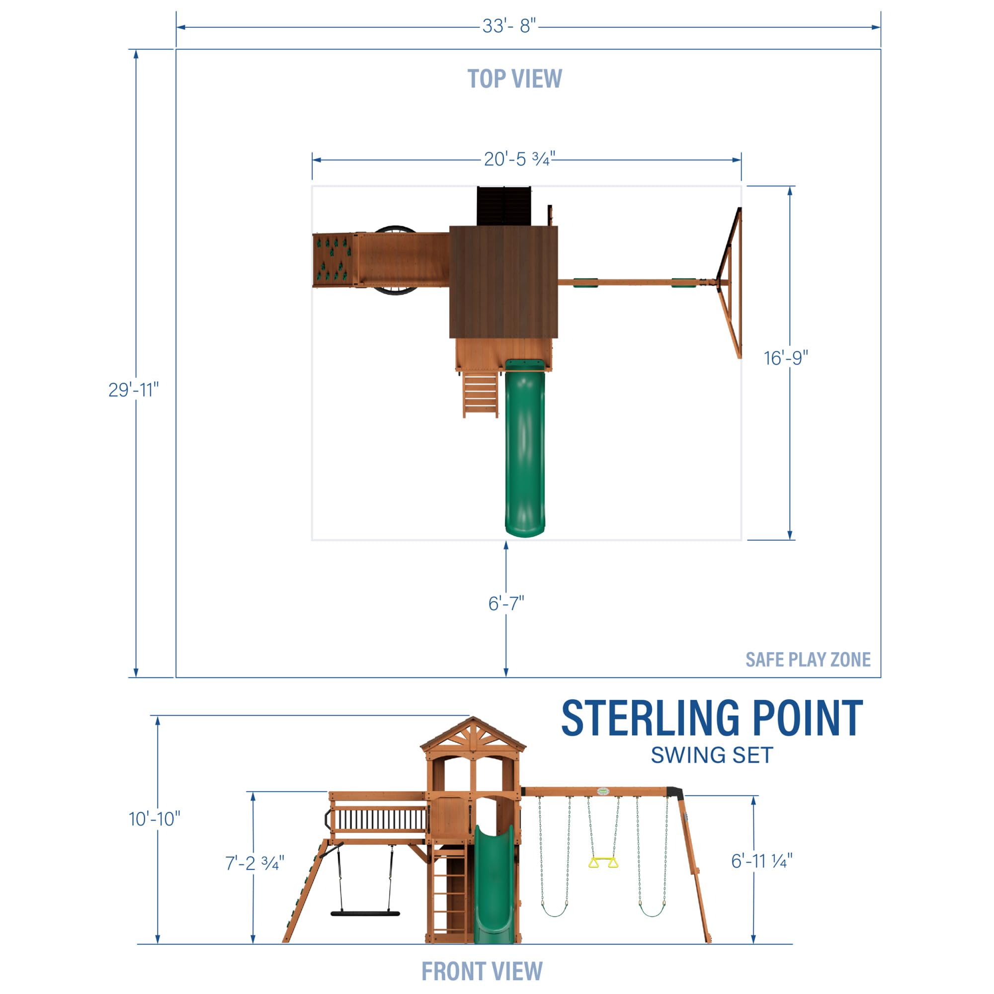 Outdoor Playset with Slides & Swings