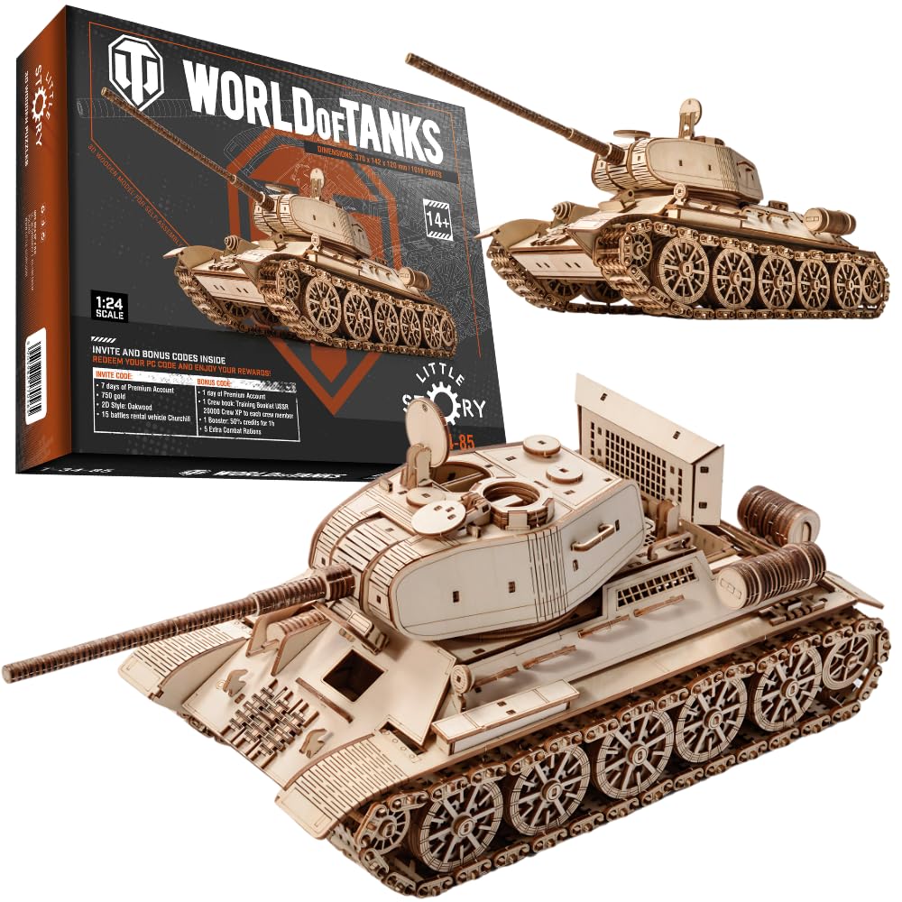 Wooden T-34/85 Tank Puzzle