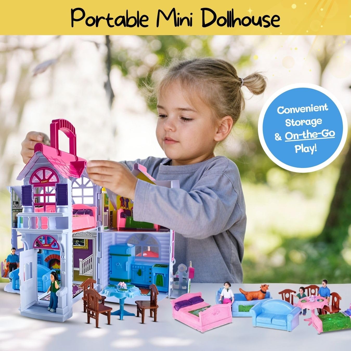 Foldable Dollhouse Play Set