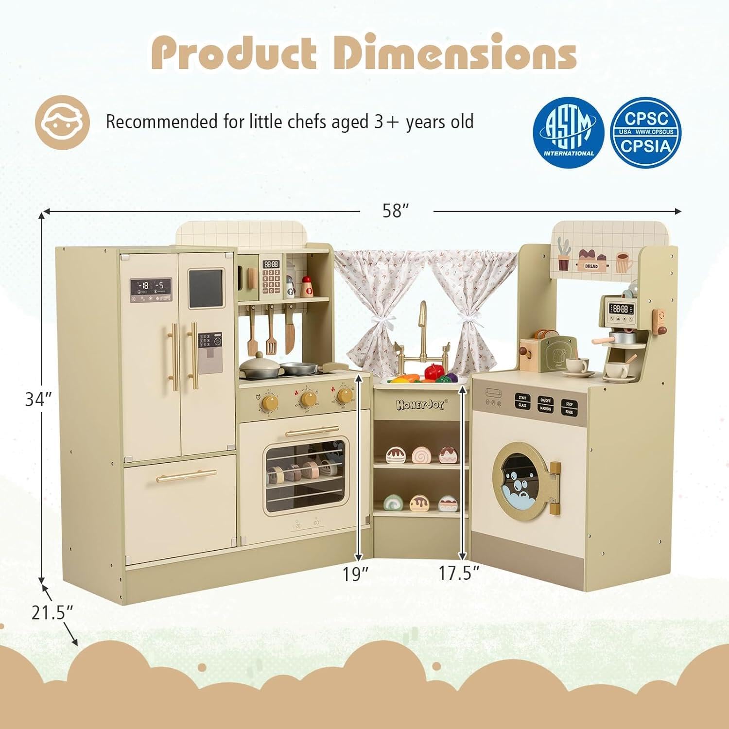 Wooden Corner Play Kitchen