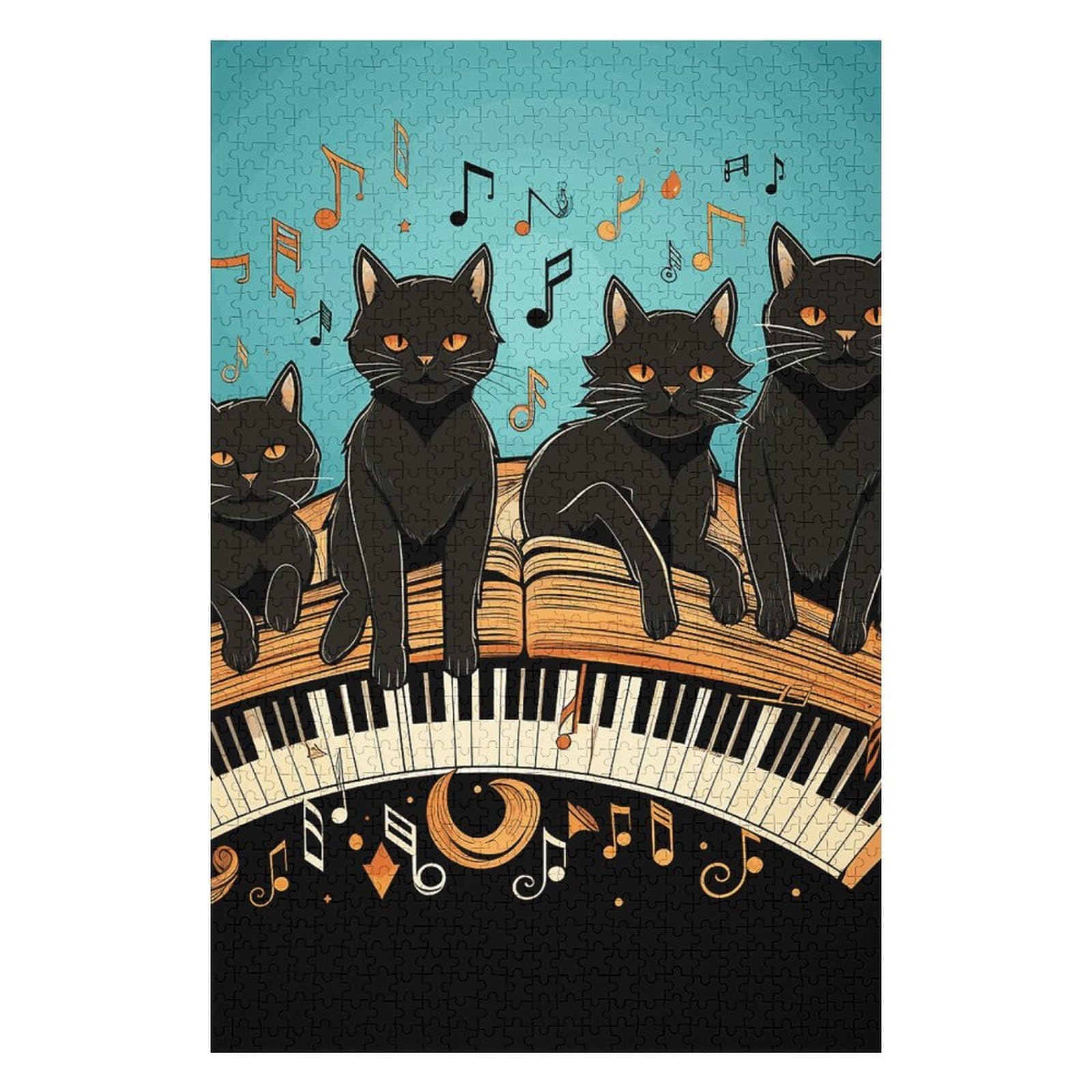 Black Cats Wooden Jigsaw Puzzle