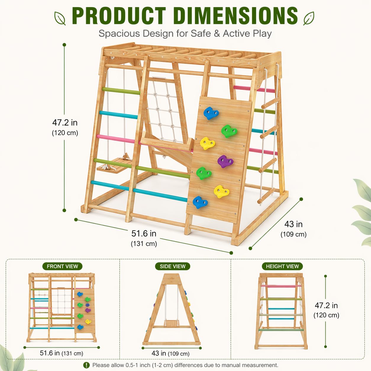 6-in-1 Wooden Jungle Gym