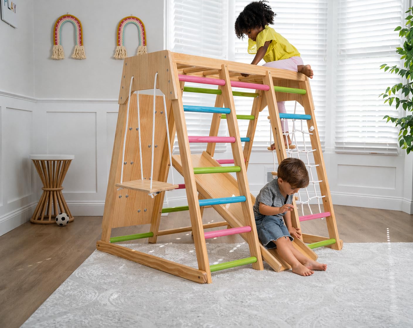 6-in-1 Wooden Jungle Gym