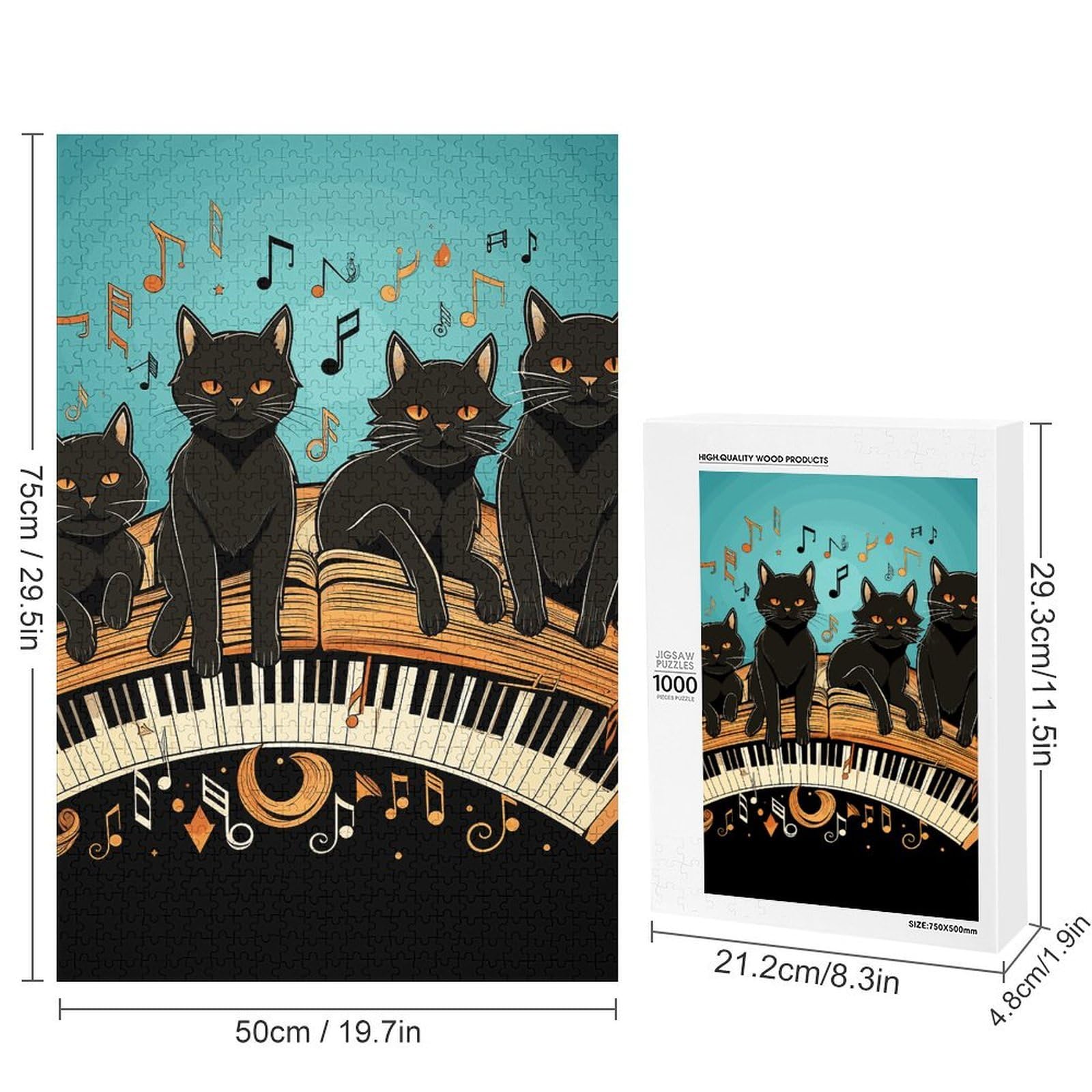 Black Cats Wooden Jigsaw Puzzle