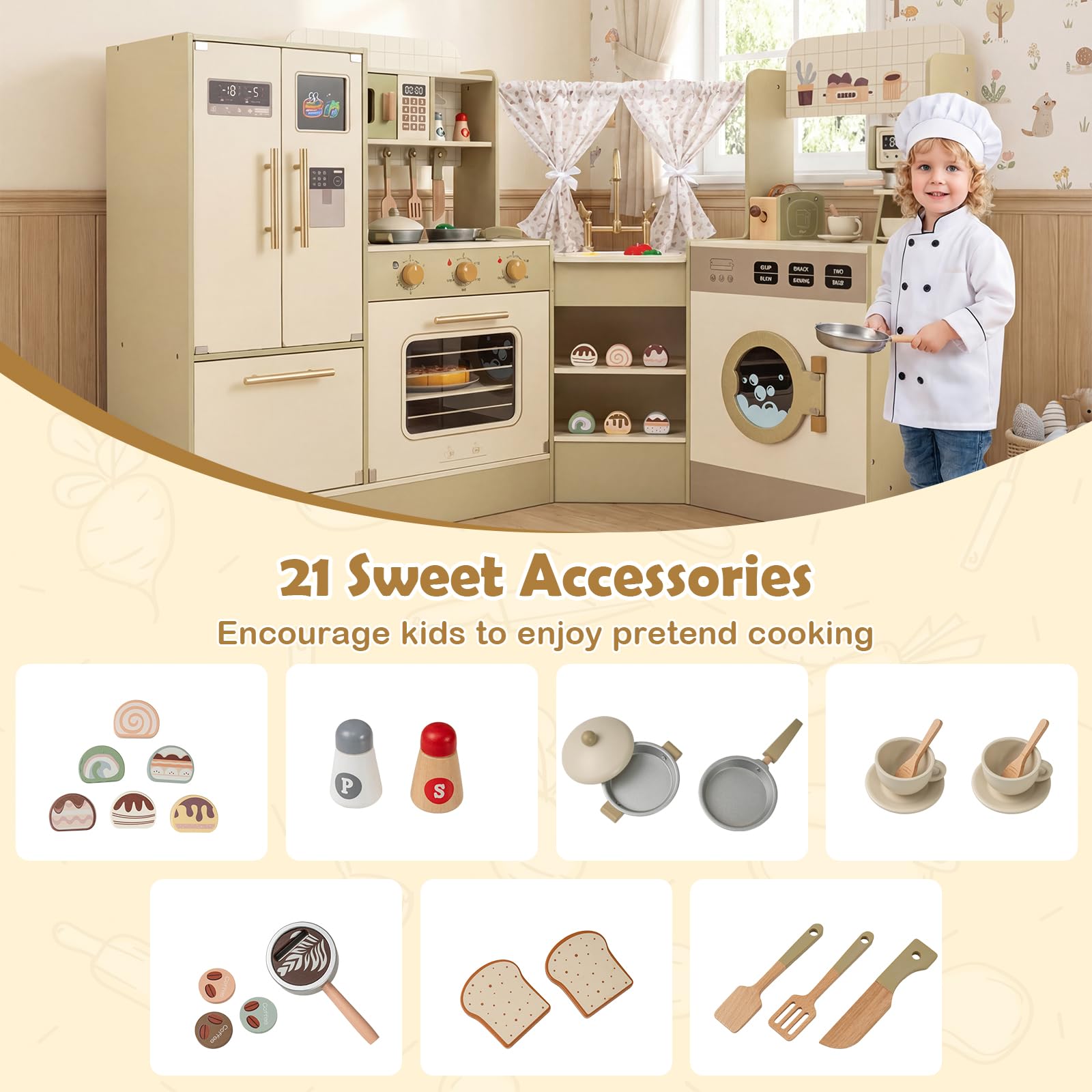 Wooden Corner Play Kitchen