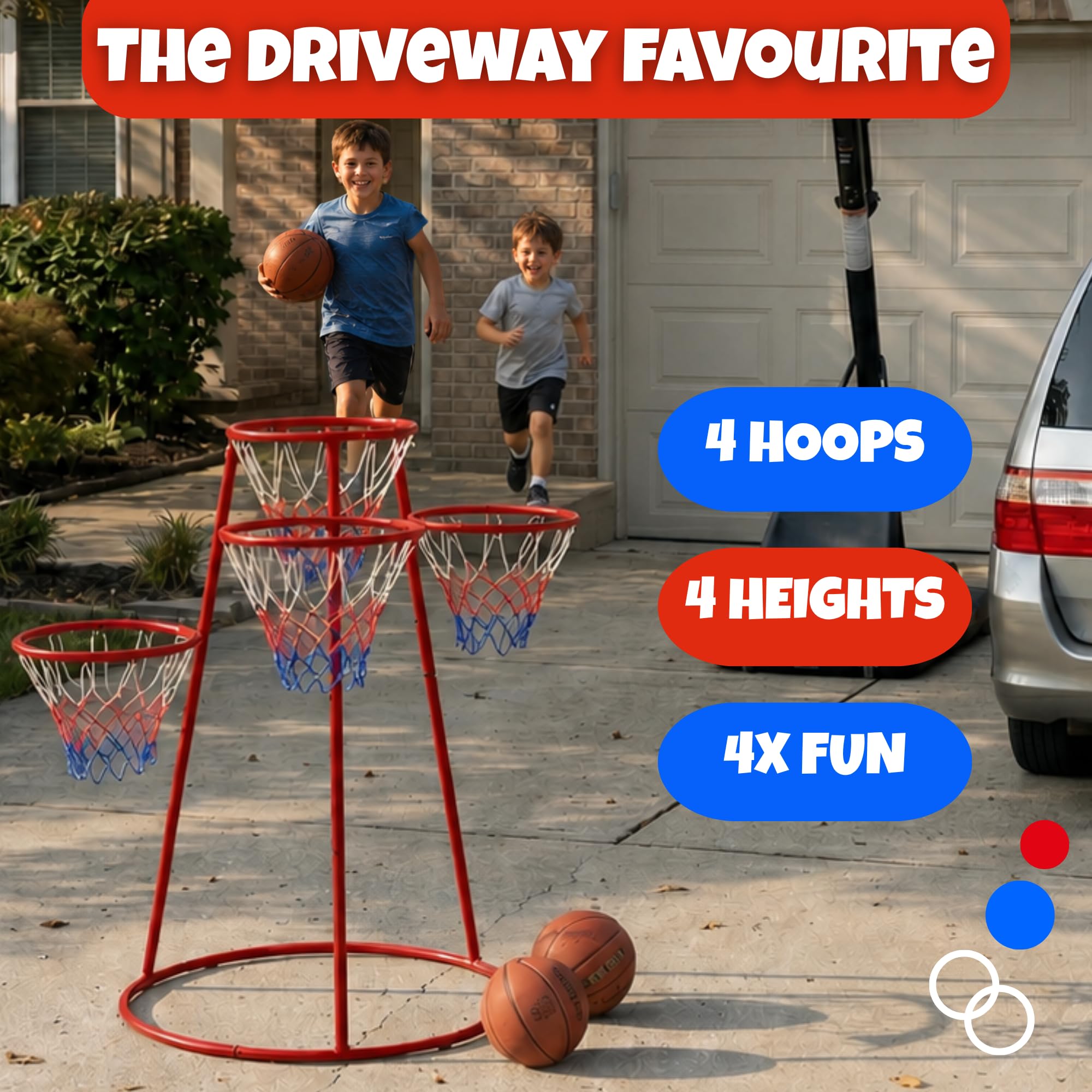 4-Hoop Toddler Basketball Set