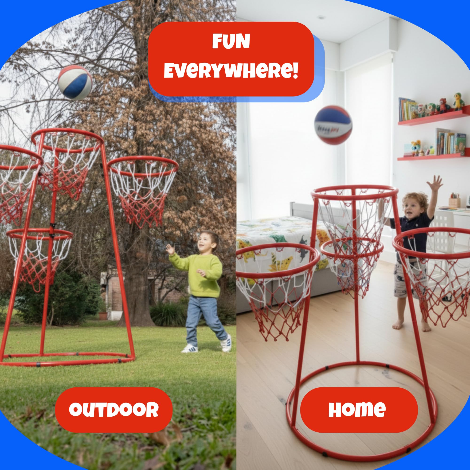 4-Hoop Toddler Basketball Set