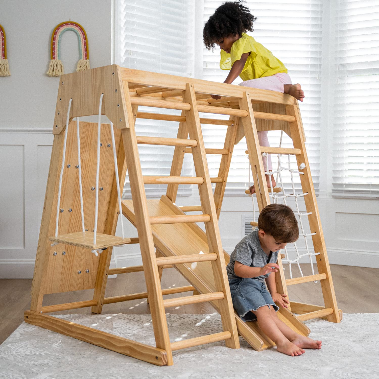 6-in-1 Wooden Jungle Gym