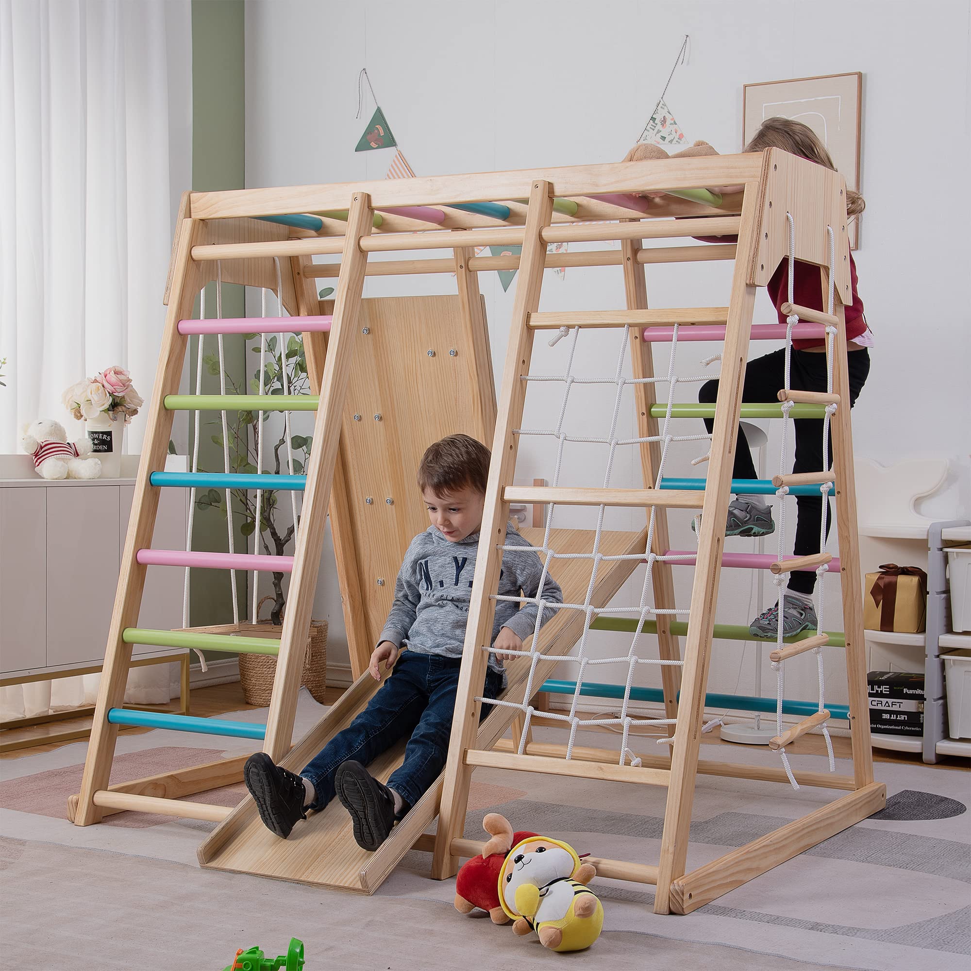 6-in-1 Wooden Jungle Gym