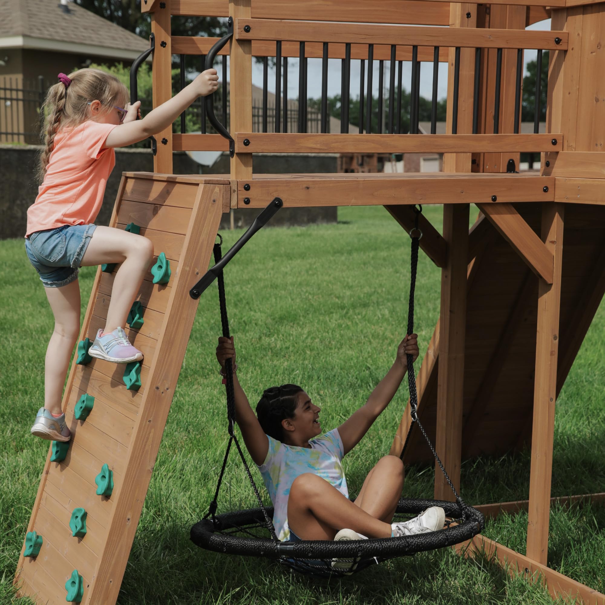 Outdoor Playset with Slides & Swings