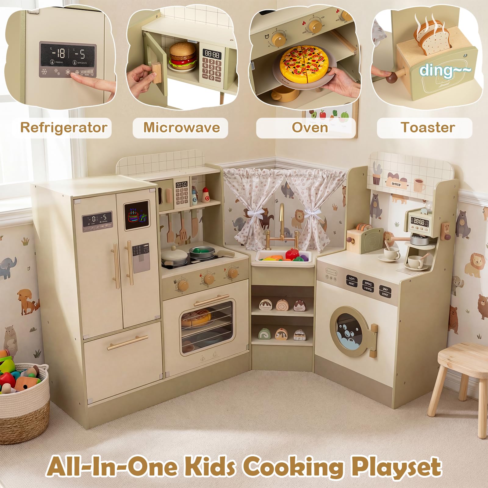 Wooden Corner Play Kitchen
