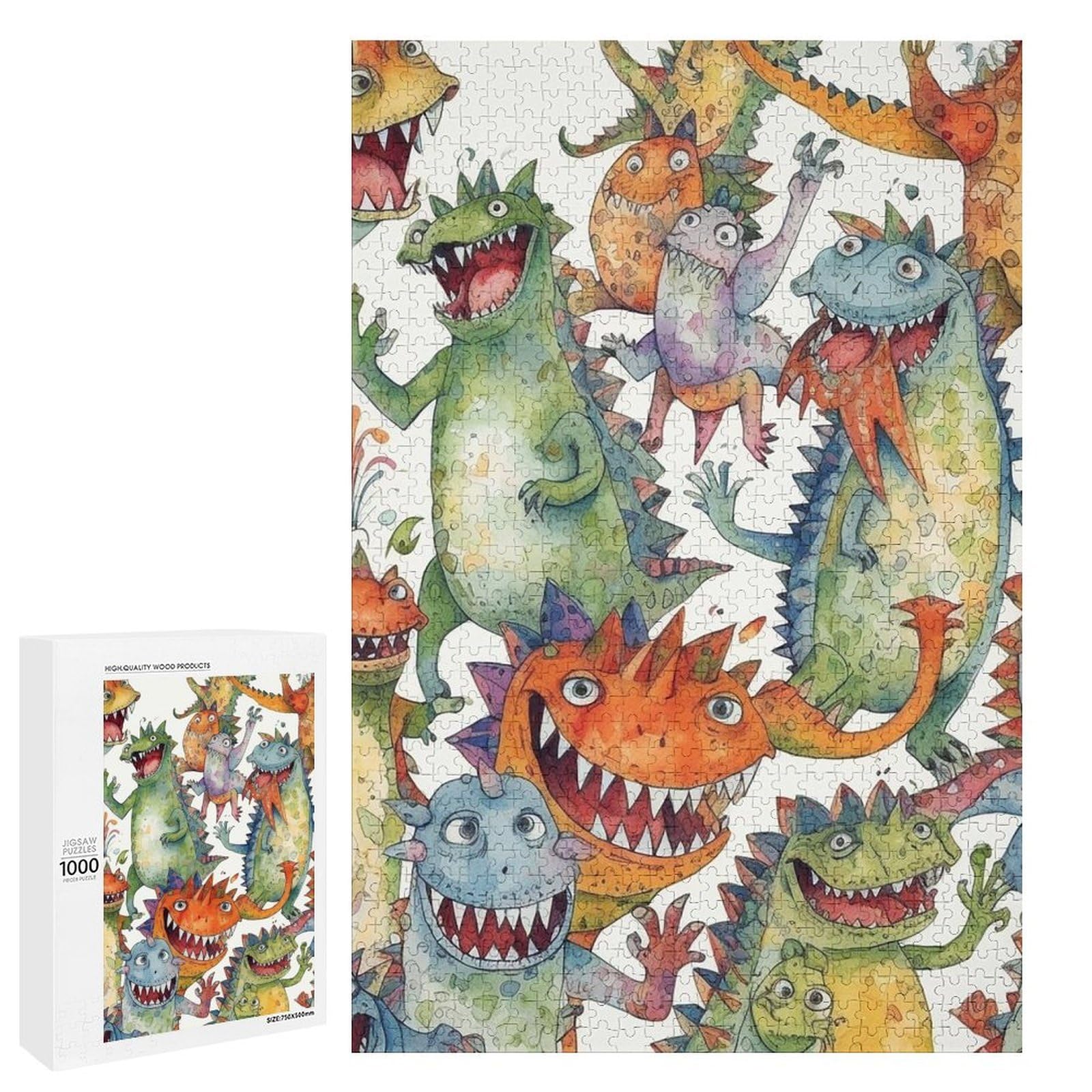 Colorful Monsters Wooden Puzzle