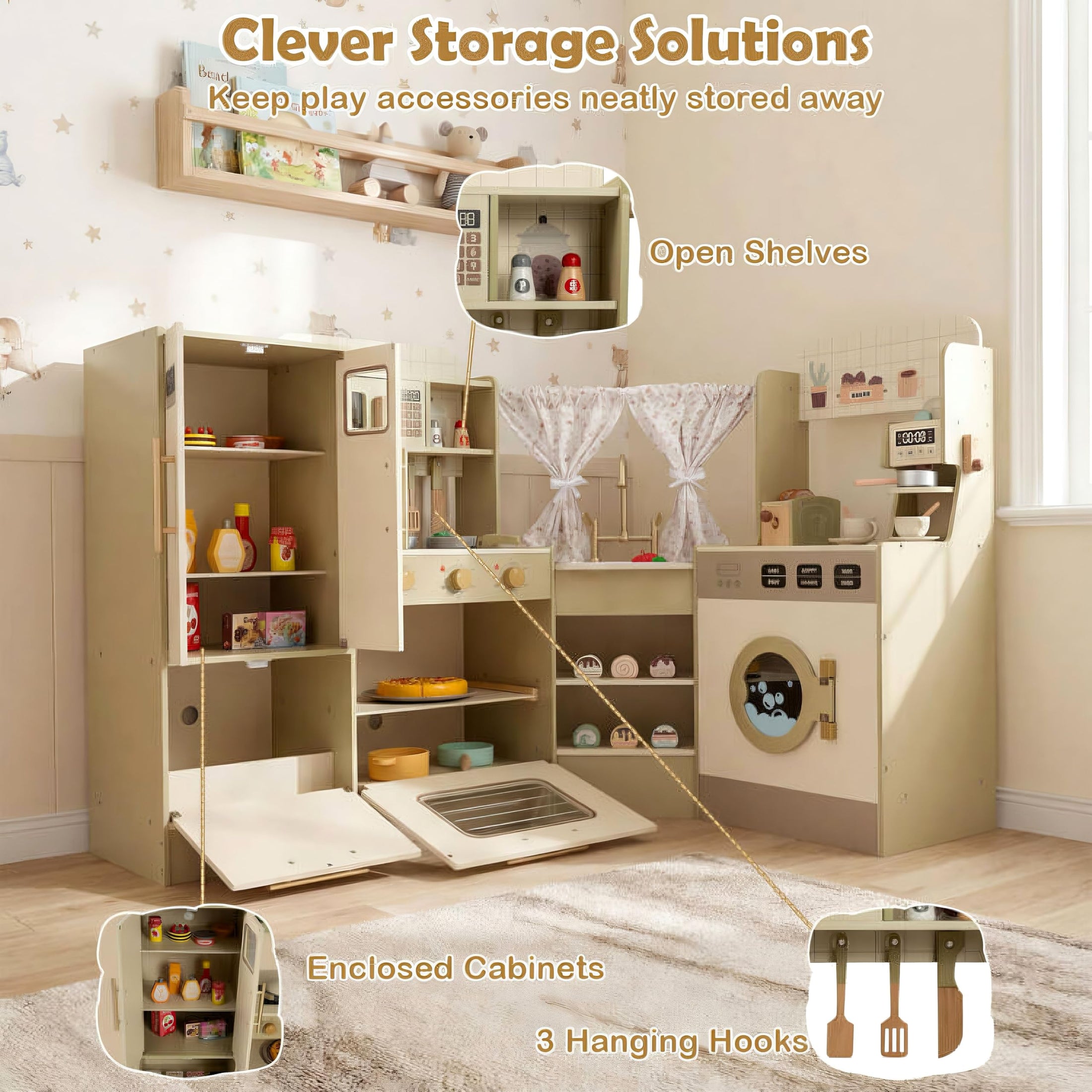 Wooden Corner Play Kitchen