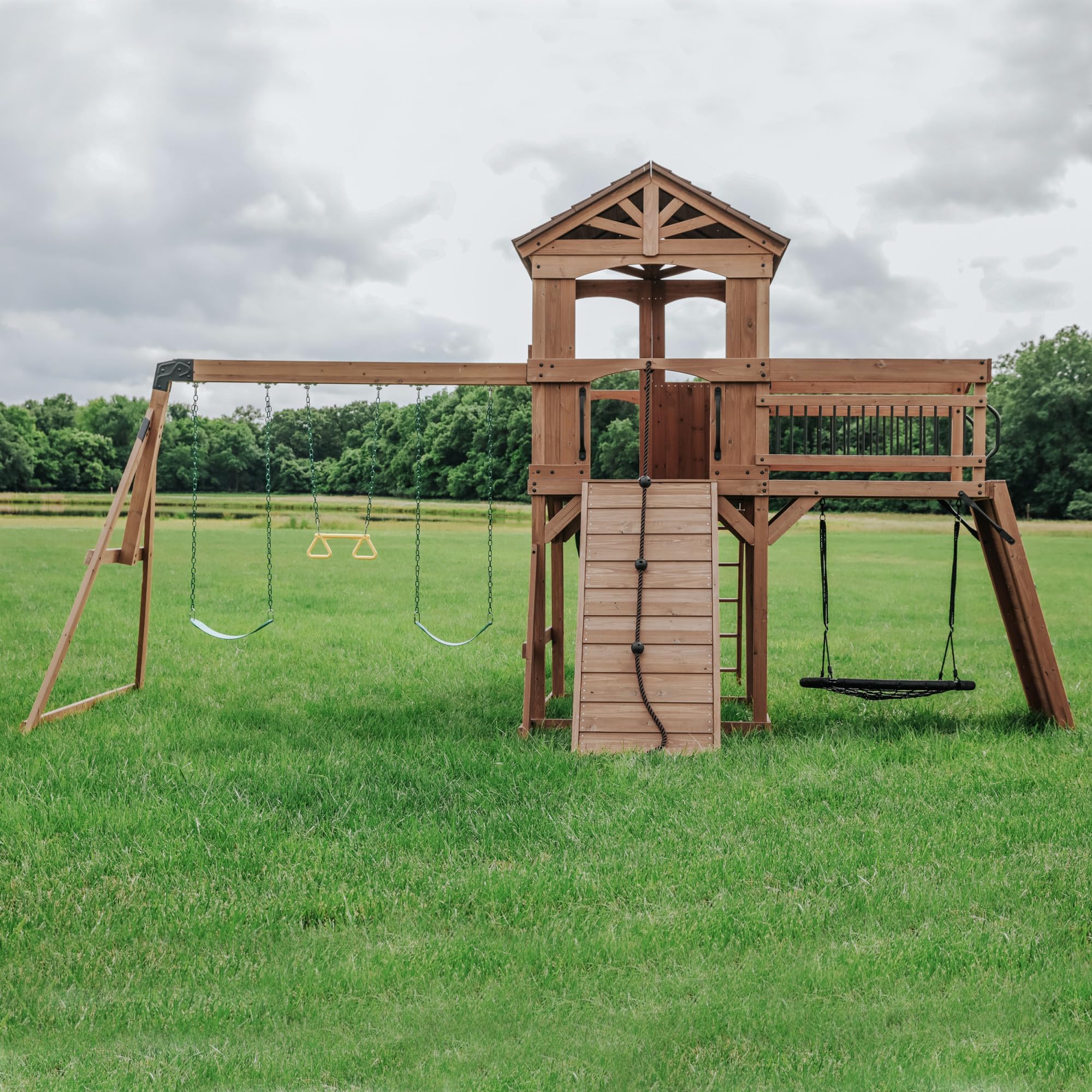 Outdoor Playset with Slides & Swings